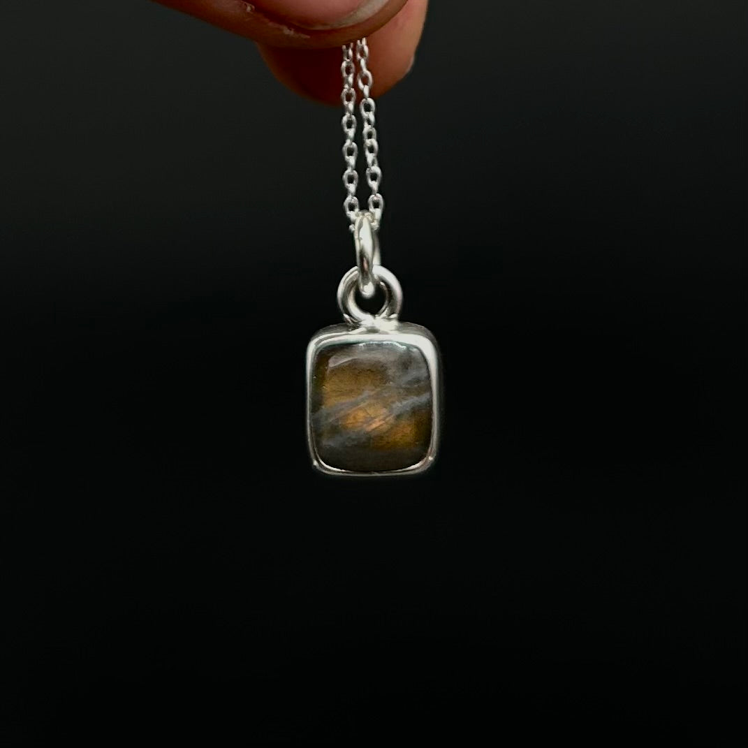 Labradorite Cube Necklace