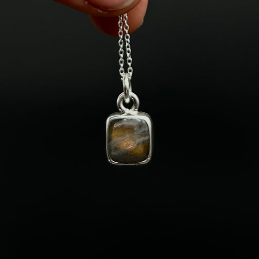 Labradorite Cube Necklace