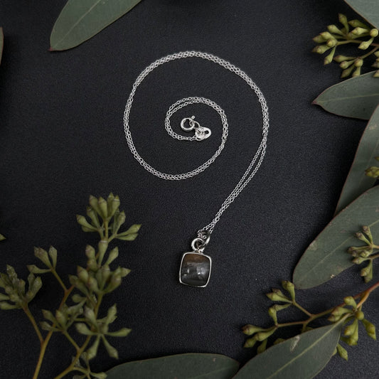 Labradorite Cube Necklace