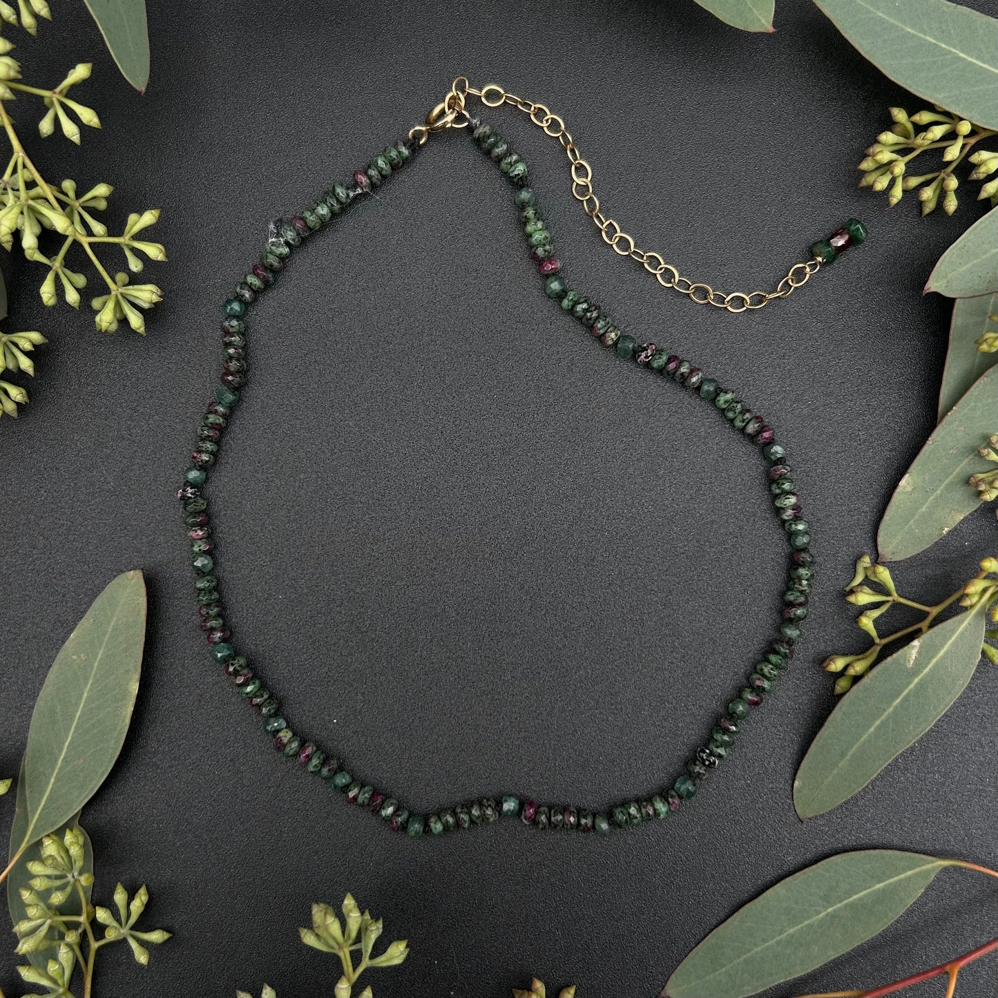 Ruby Zoisite & Aventurine Choker