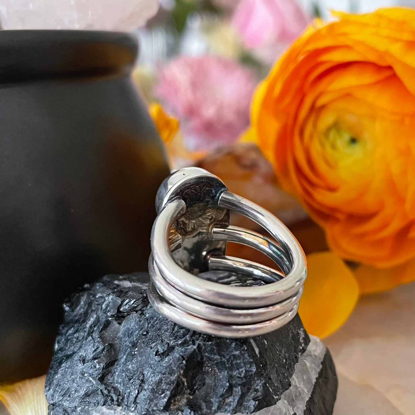 Black Star Diaopside Tombstone Ring