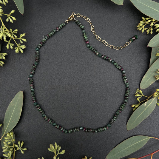Ruby Zoisite & Aventurine Choker